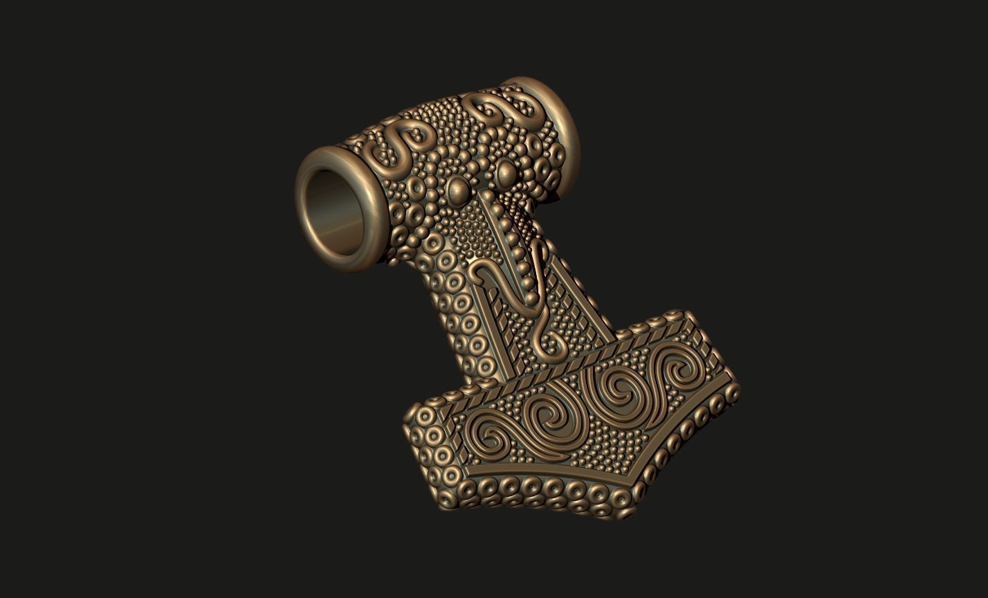 THE HAMMER OF THOR PENDANT 3D print model_8