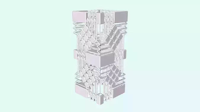 Square Wire Tube Double Tower - Tessellation Origami Inspired