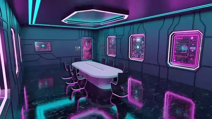 Futuristic Sci-Fi Meeting Room VR