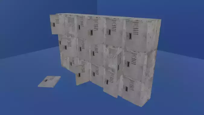 SMALL LOCKERS - LOW POLY - PS1 RETRO STYLE