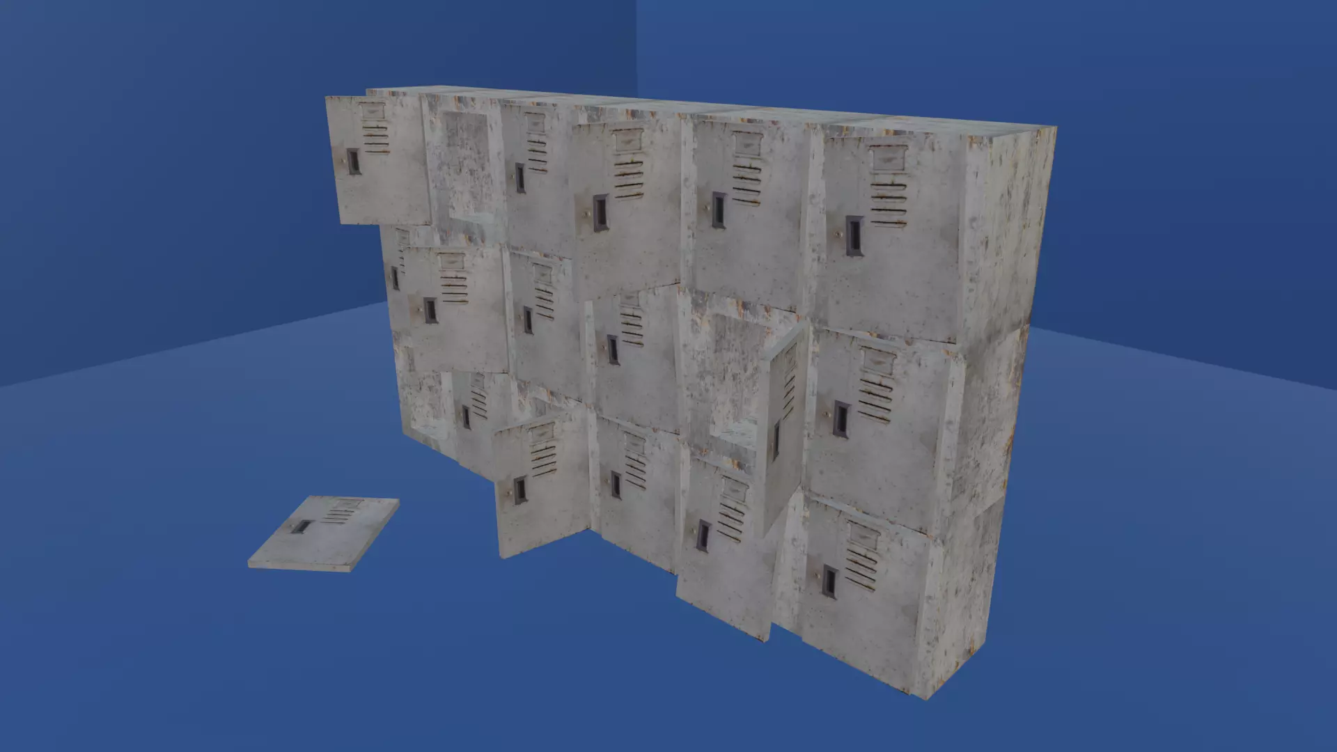 SMALL LOCKERS - LOW POLY - PS1 RETRO STYLE Low-poly 3D model_0