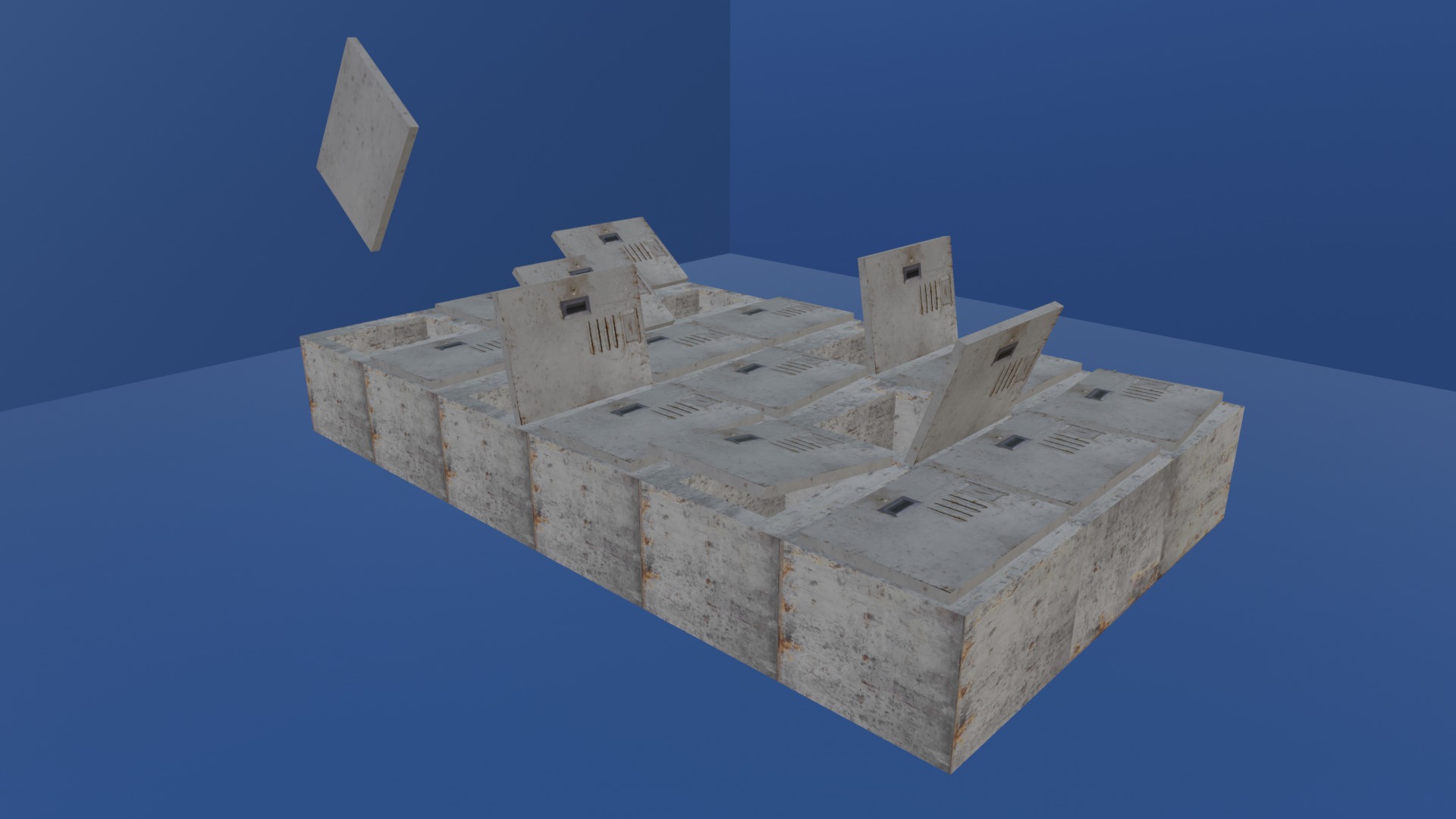 SMALL LOCKERS - LOW POLY - PS1 RETRO STYLE Low-poly 3D model_3