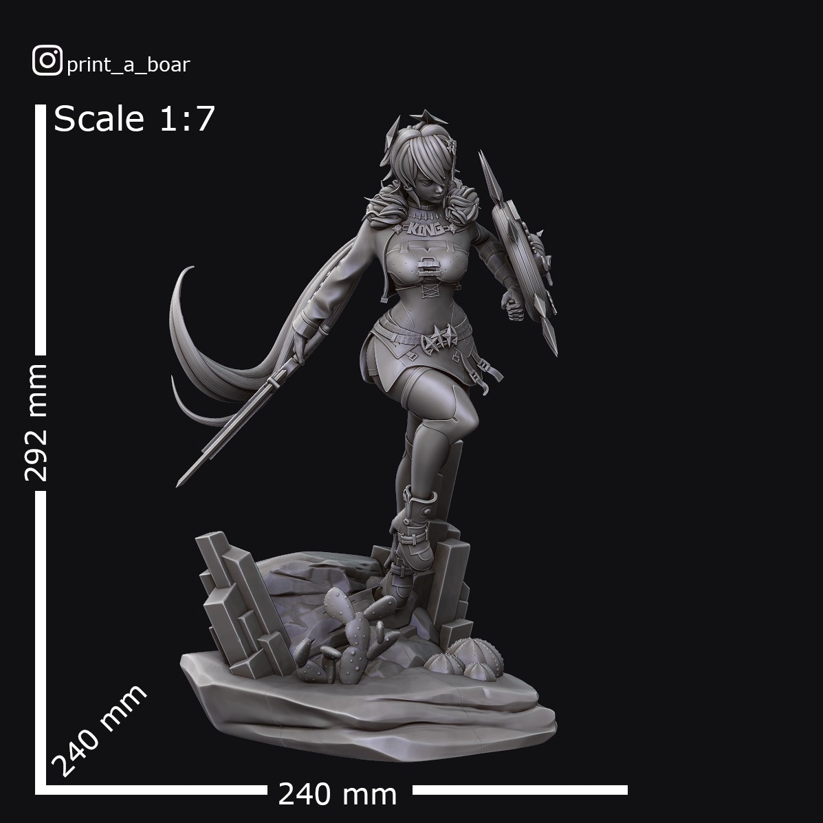 Caesar King ZZZ Zenless Zone Zero 3D print model_3