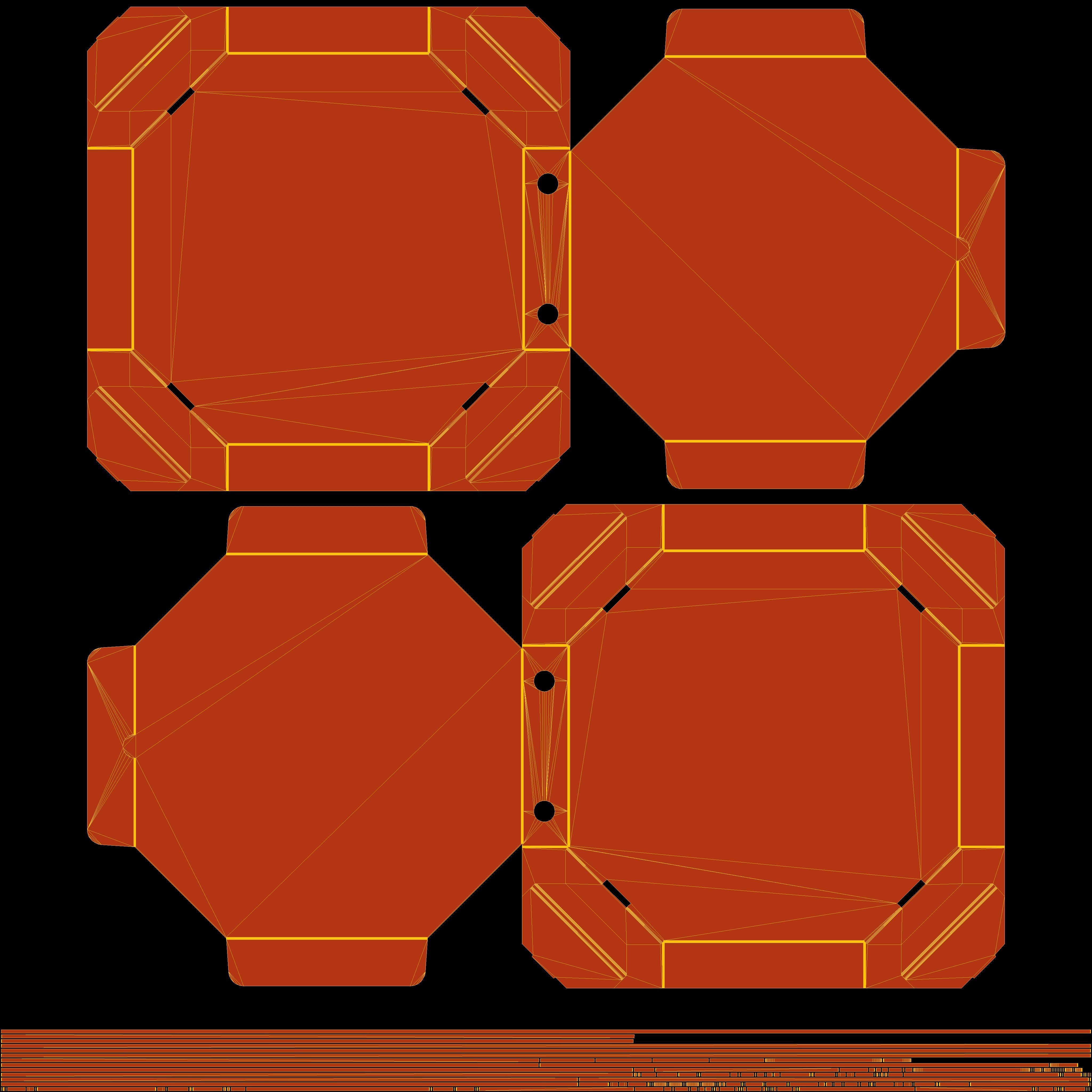 Octagon pizza box Open and Close DIE-CUT INCLUDE IN FILES Texture_9