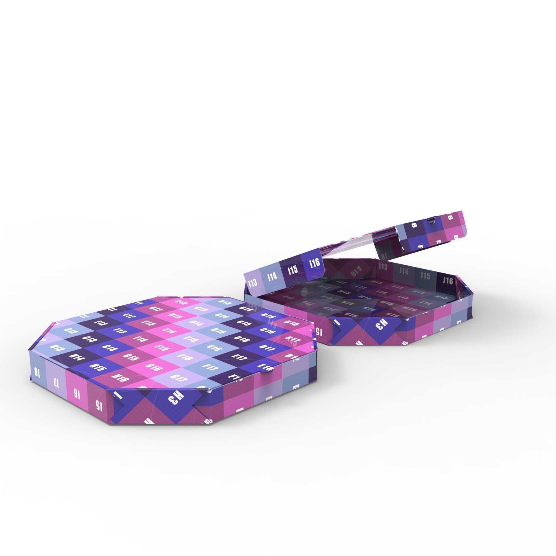 Octagon pizza box Open and Close DIE-CUT INCLUDE IN FILES Texture_6