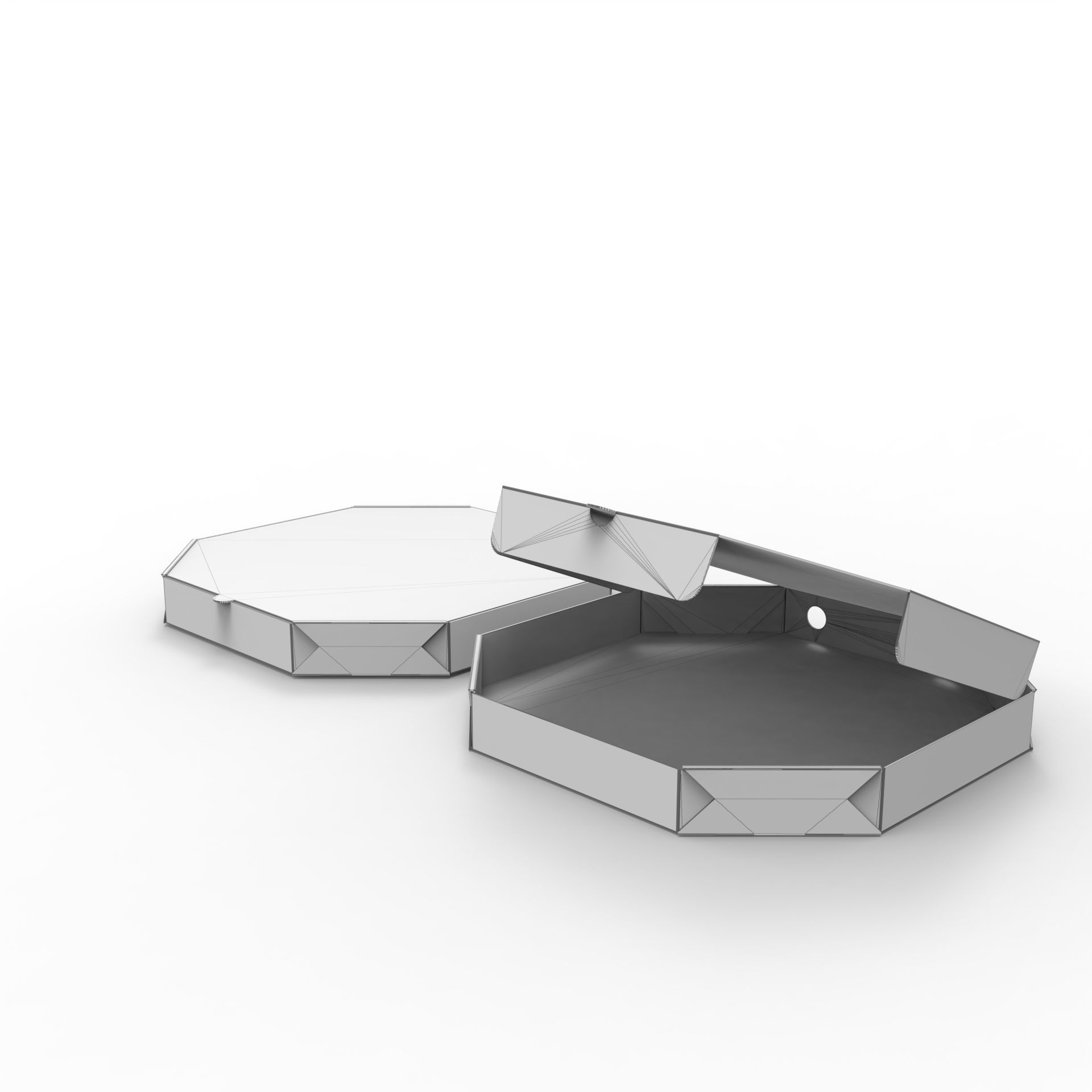 Octagon pizza box Open and Close DIE-CUT INCLUDE IN FILES Texture_5