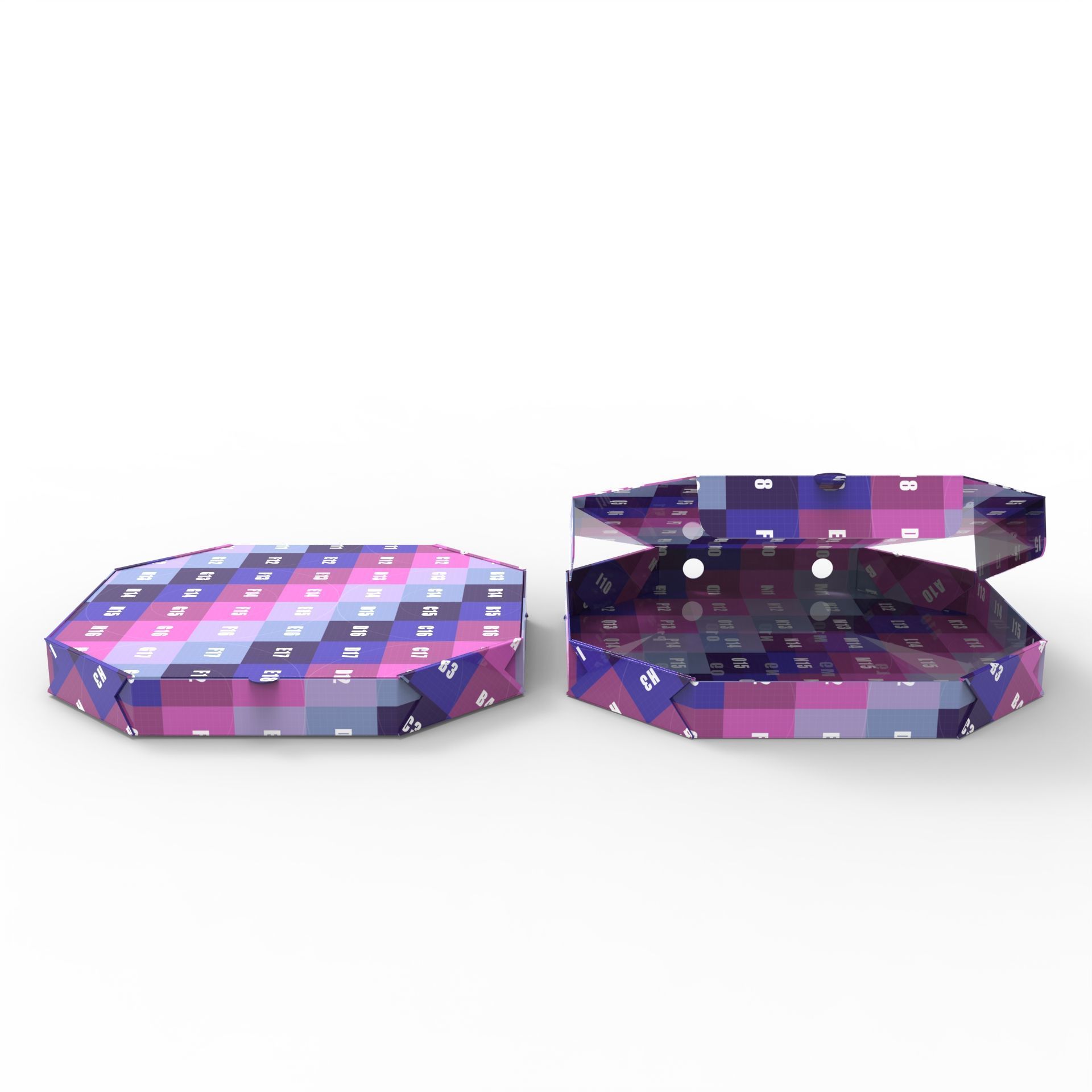 Octagon pizza box Open and Close DIE-CUT INCLUDE IN FILES Texture_7