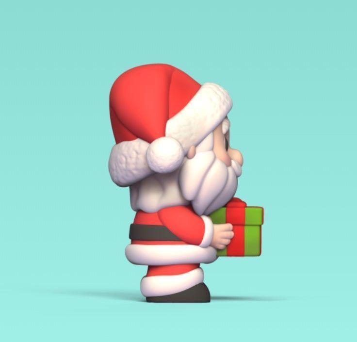 Santa Claus with Present 3D print model_3