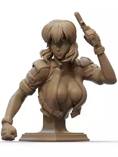 Motoko Bust 3D Print 3D print model