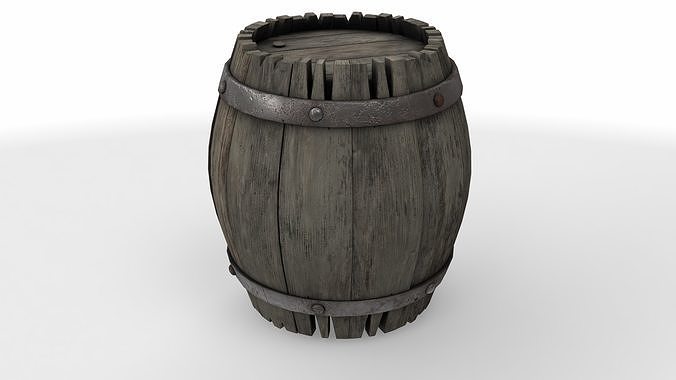 stylized barrel 3D model