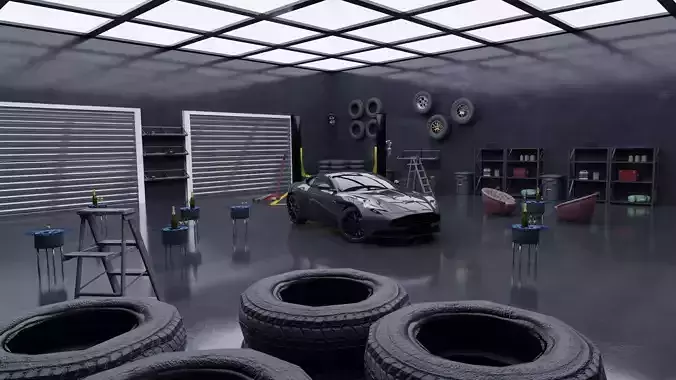 Car Garage Scene