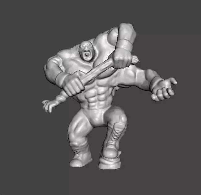 MUTANT LUCHADOR WRESTLER MINIATURE FIGURE FANTASY HORROR RPG DND 3D print model_0