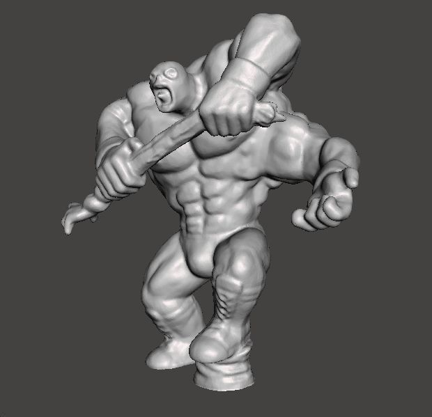 MUTANT LUCHADOR WRESTLER MINIATURE FIGURE FANTASY HORROR RPG DND 3D print model_2