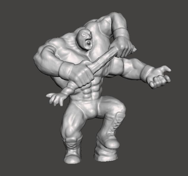 MUTANT LUCHADOR WRESTLER MINIATURE FIGURE FANTASY HORROR RPG DND 3D print model_1