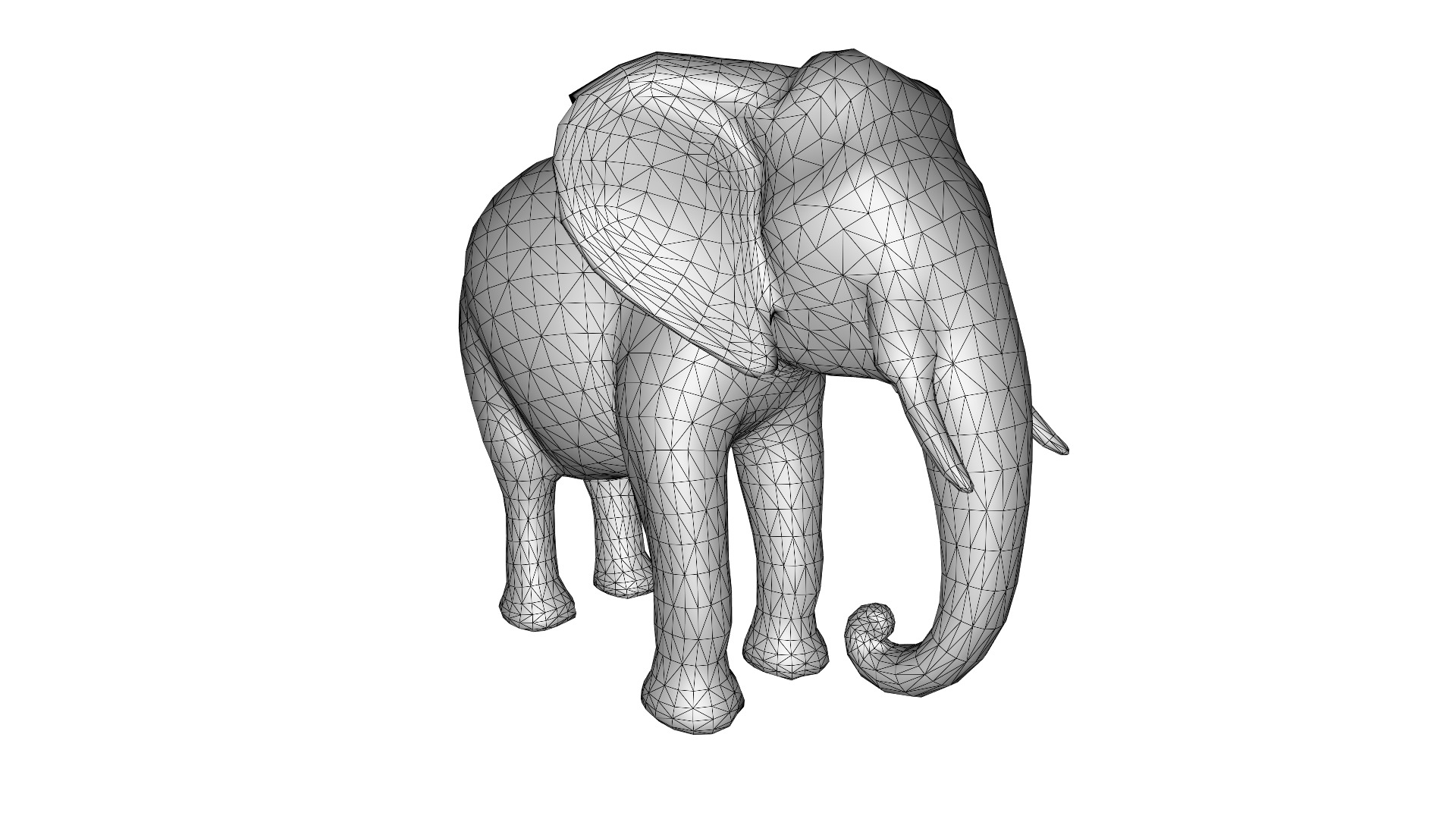 Elephant Realistic Lowpoly Low-poly 3D model_10