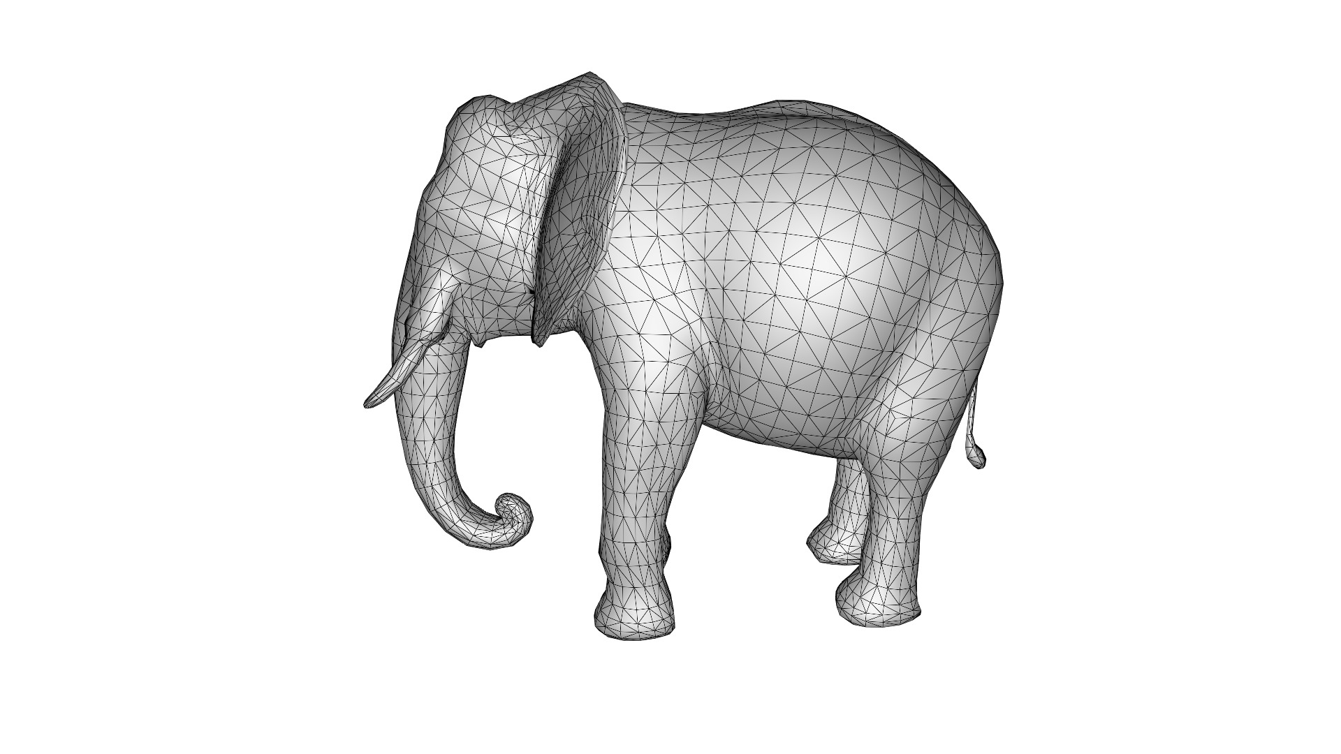 Elephant Realistic Lowpoly Low-poly 3D model_11
