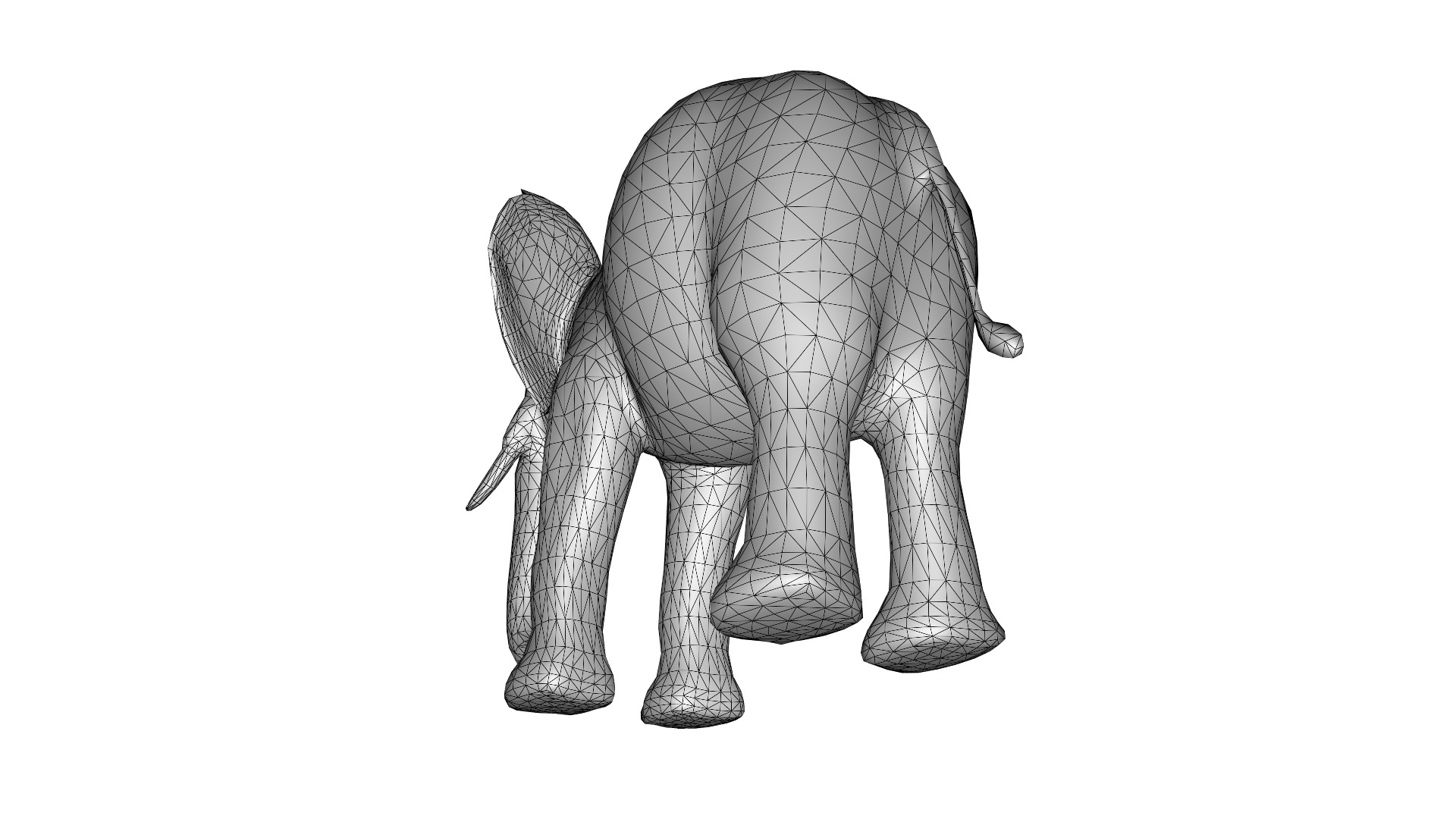 Elephant Realistic Lowpoly Low-poly 3D model_12