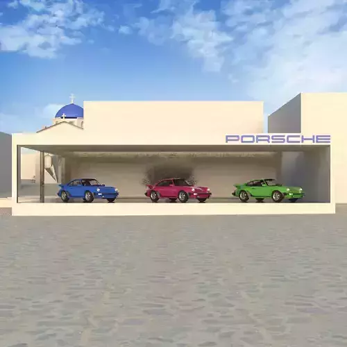 Porsche Pavillion on Greek Island 3D model