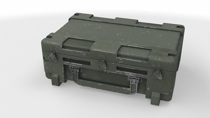 metalic crate 01 3D model