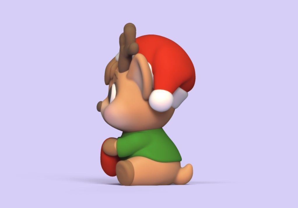 Heart Xmas Reindeer 3D print model_3