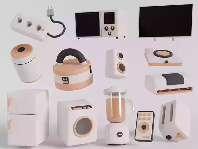 Home Appliance 3D illustrations pack