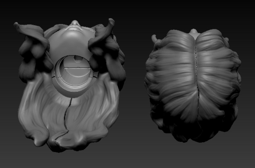 kpop female 12inch hottoys figure head 01 3D print model_5