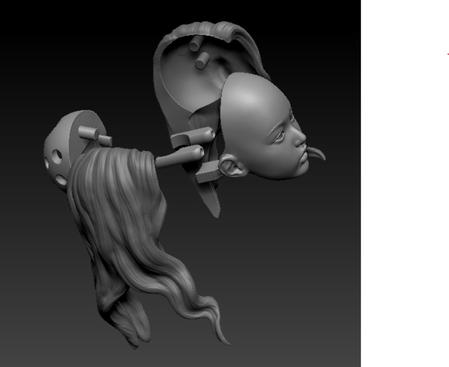 kpop female 12inch hottoys figure head 01 3D print model_7