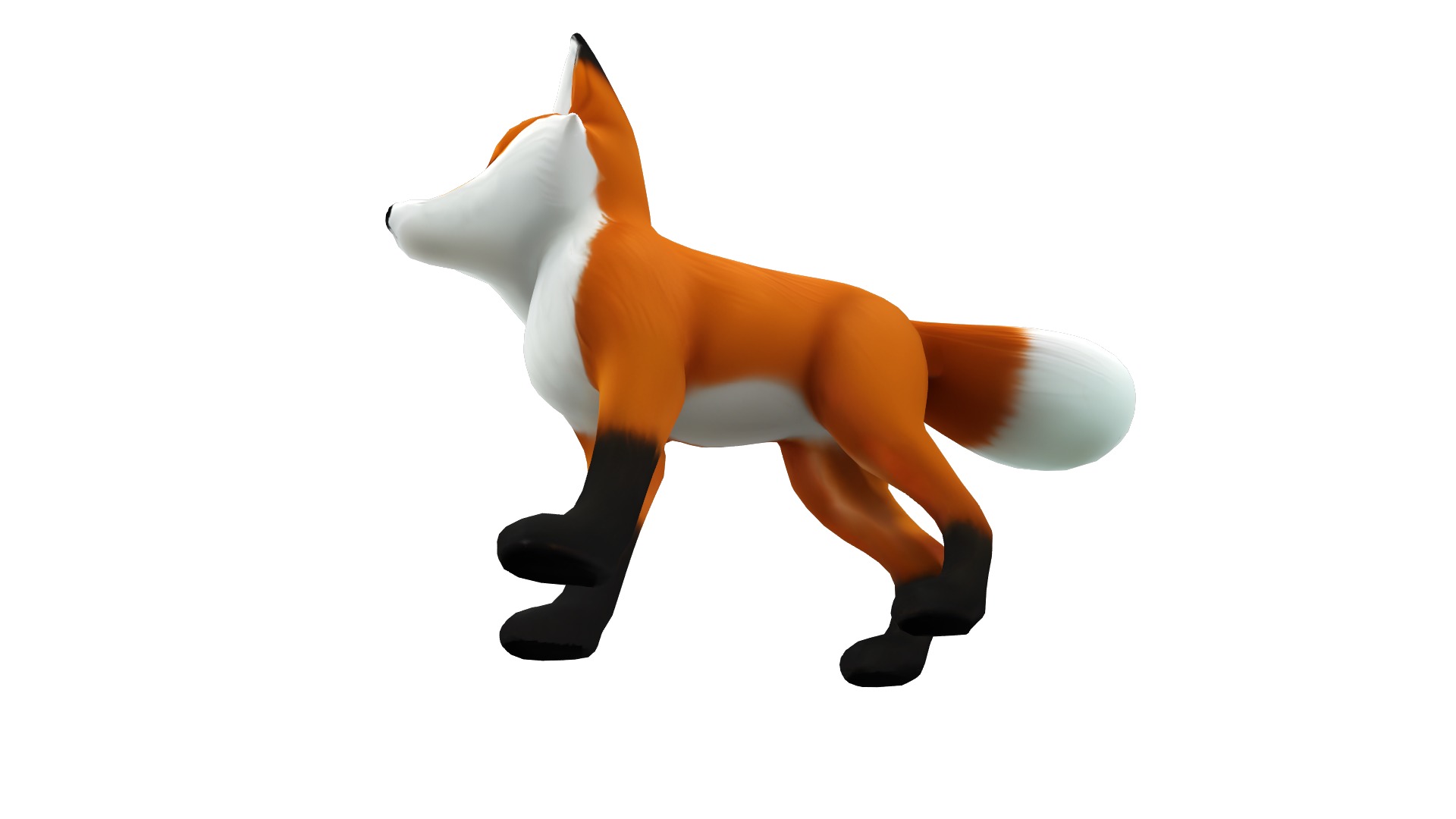 Fox Lowpoly Realistic Low-poly 3D model_4