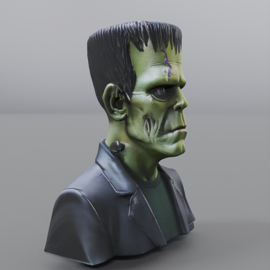 Frankenstein bust 3D model_1