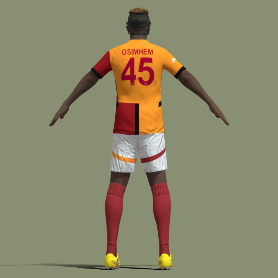 T-Pose Rigged Osimhen Galatasaray 3D model_3