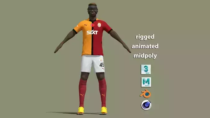 T-Pose Rigged Osimhen Galatasaray