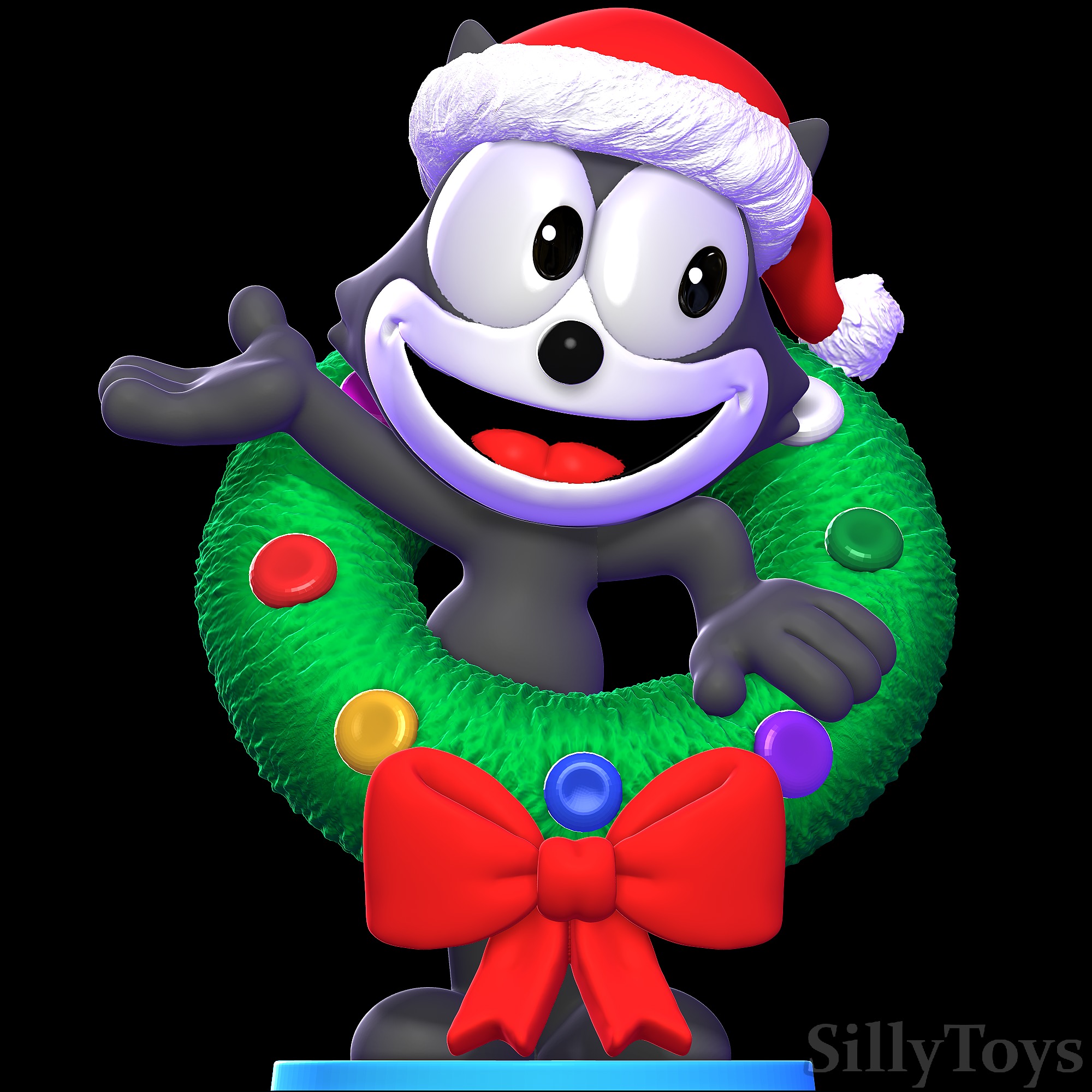 Felix the Cat Christmas 3D print model_1
