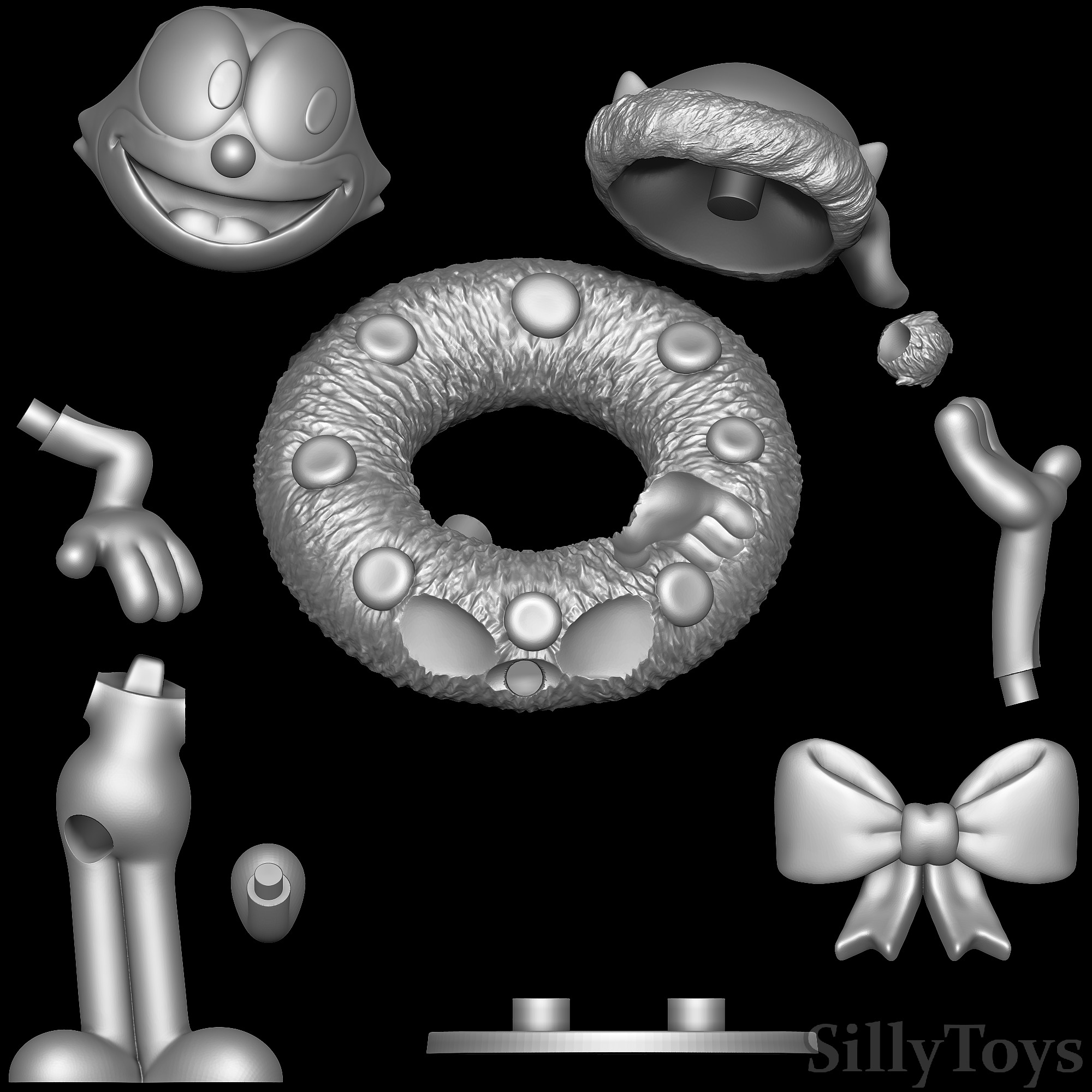 Felix the Cat Christmas 3D print model_4