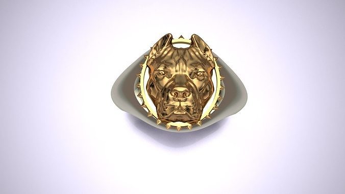 Men Bulldog ring  3D print model 3D print model