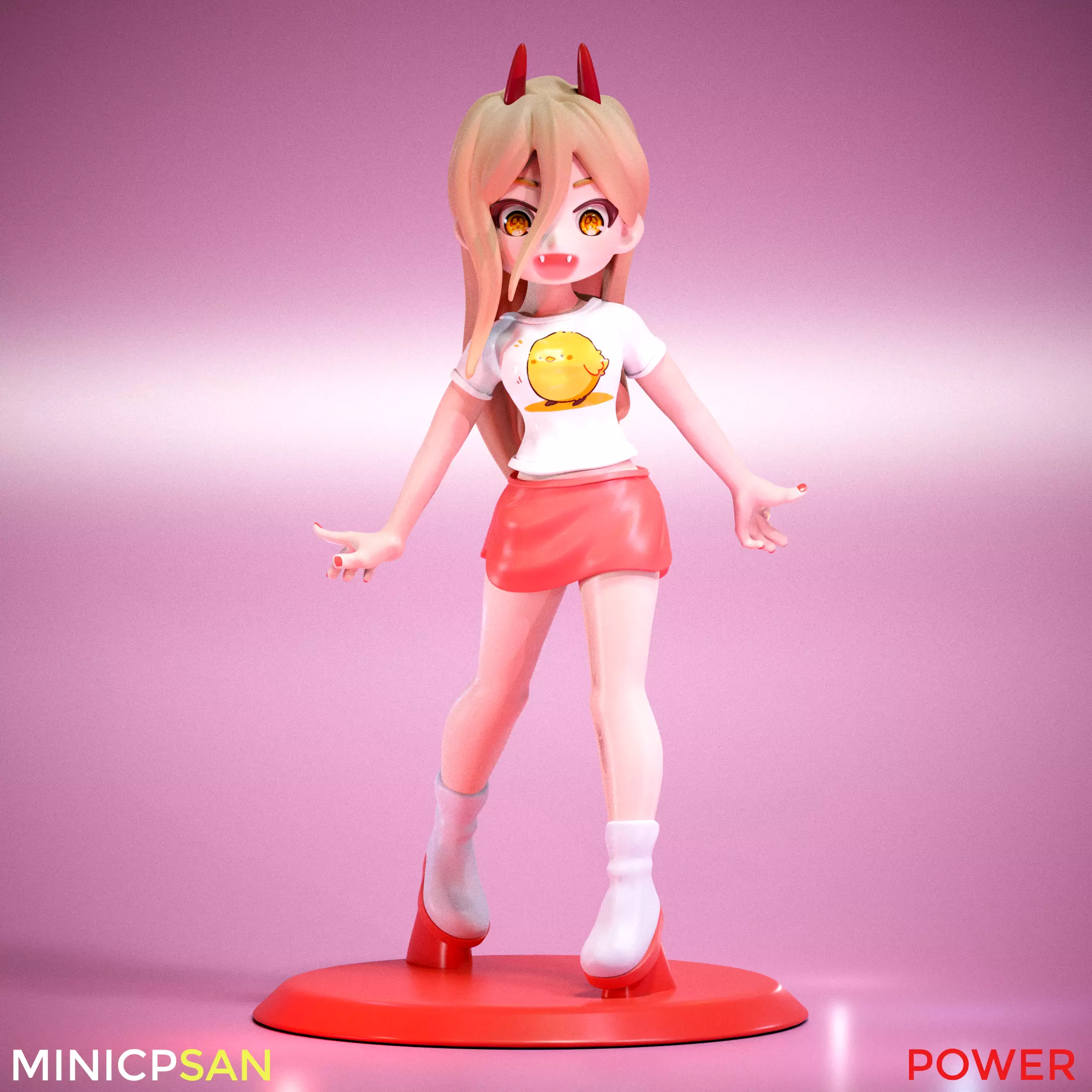 Mini Power Casual Outfit 03 - Chainsaw Man Anime Figure 3D print model_0