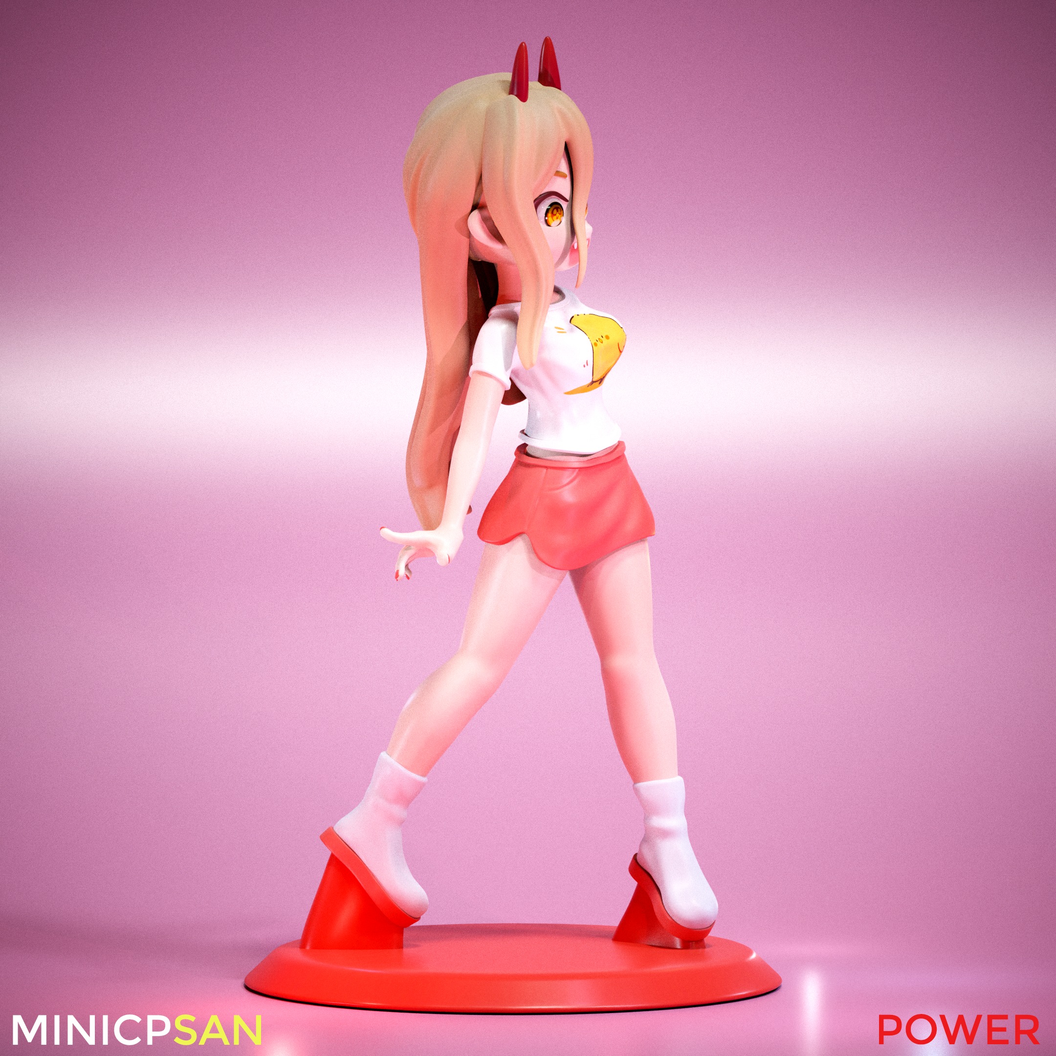 Mini Power Casual Outfit 03 - Chainsaw Man Anime Figure 3D print model_6