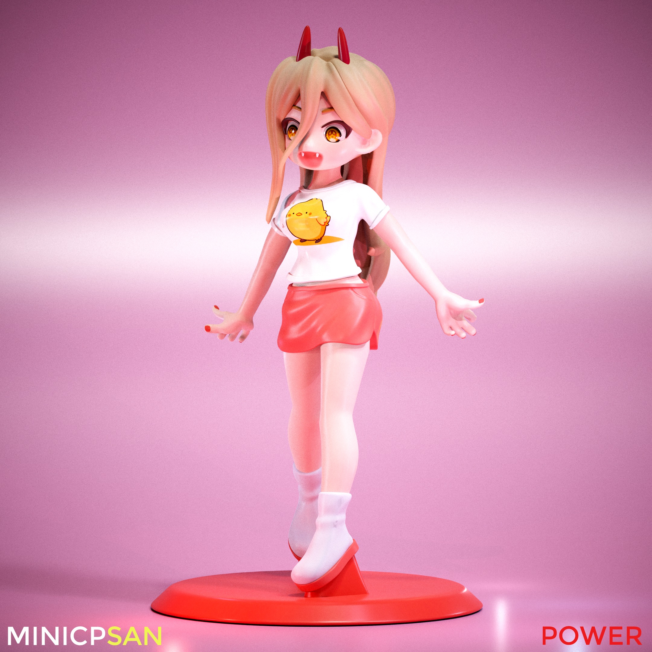 Mini Power Casual Outfit 03 - Chainsaw Man Anime Figure 3D print model_1