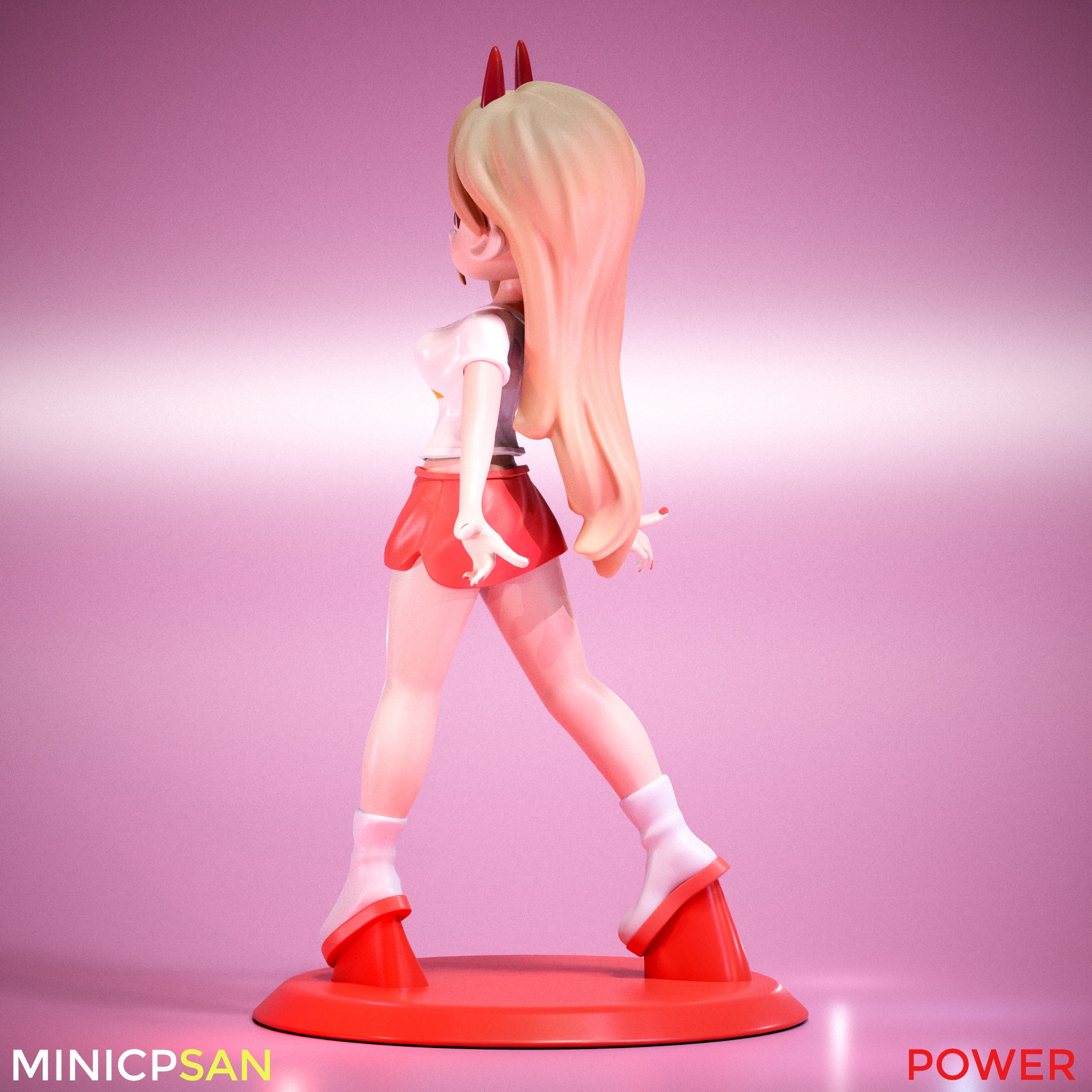 Mini Power Casual Outfit 03 - Chainsaw Man Anime Figure 3D print model_3