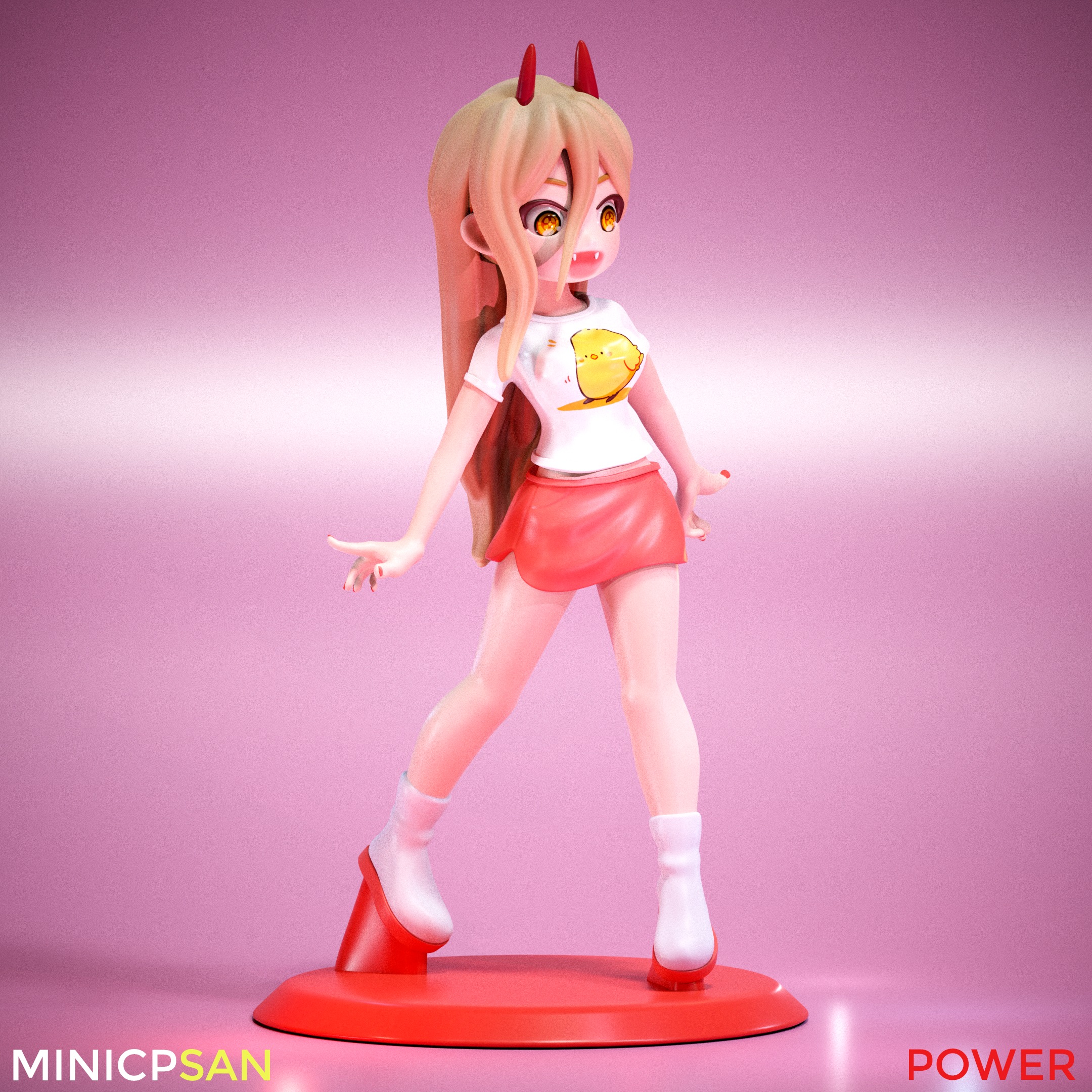 Mini Power Casual Outfit 03 - Chainsaw Man Anime Figure 3D print model_7