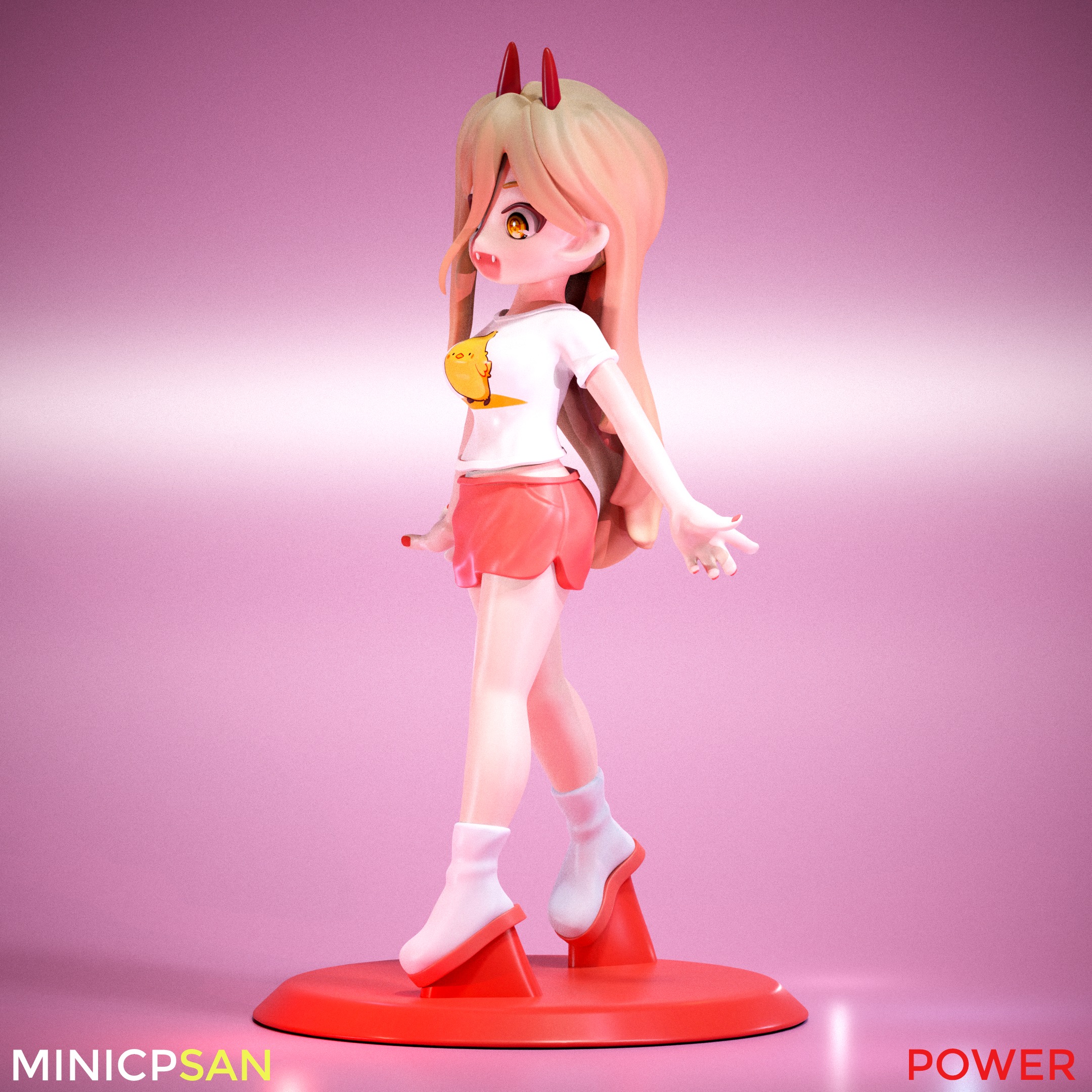 Mini Power Casual Outfit 03 - Chainsaw Man Anime Figure 3D print model_2