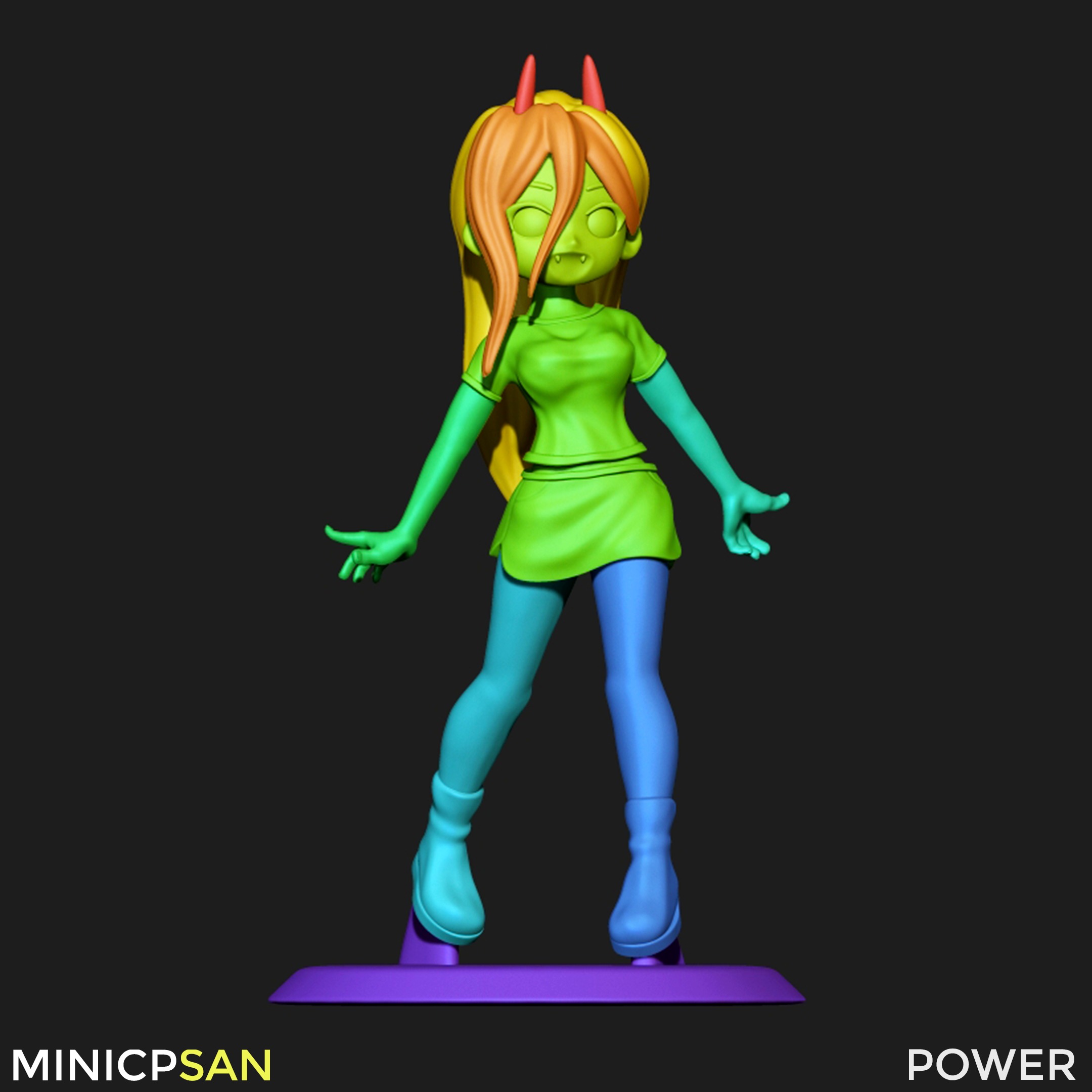 Mini Power Casual Outfit 03 - Chainsaw Man Anime Figure 3D print model_8