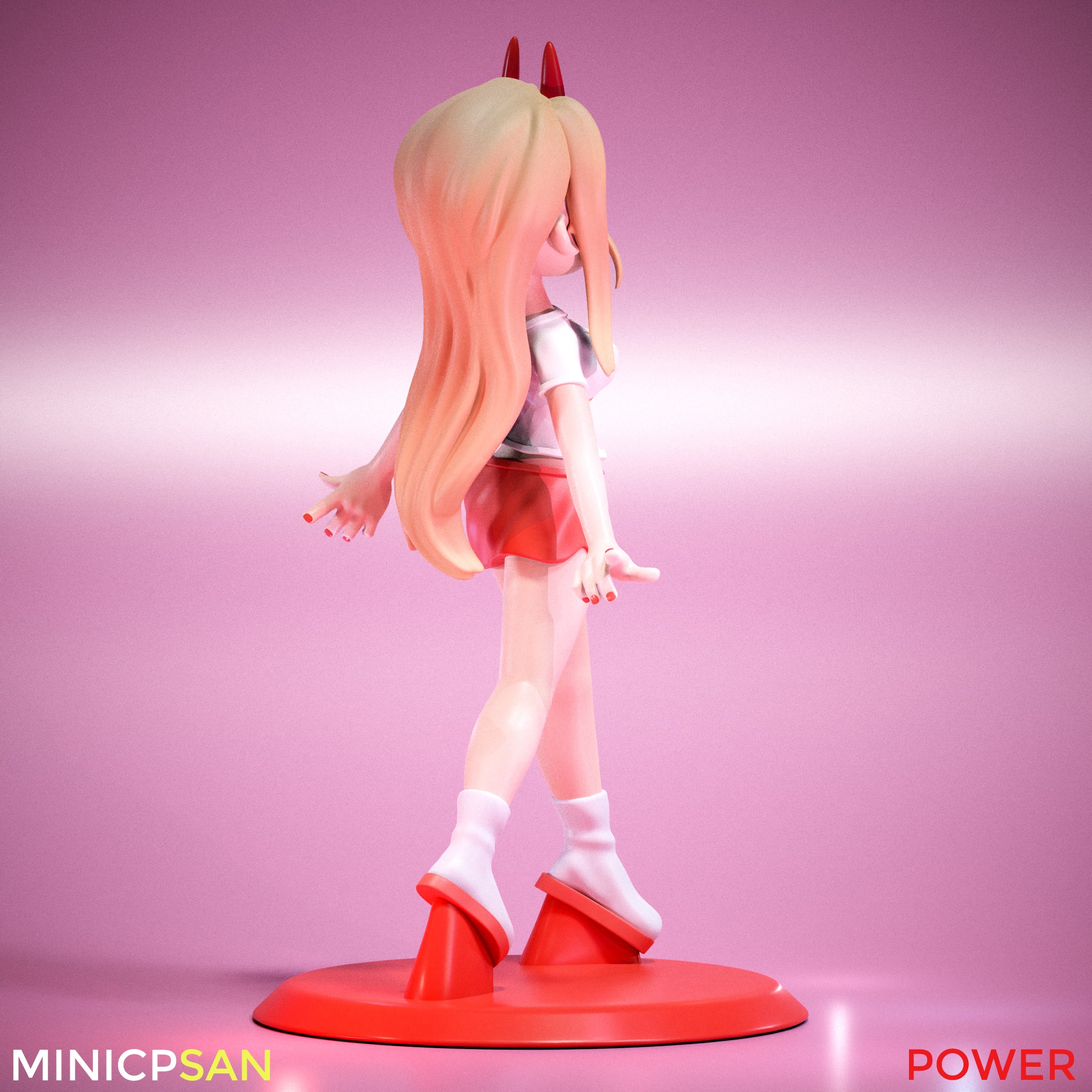 Mini Power Casual Outfit 03 - Chainsaw Man Anime Figure 3D print model_5