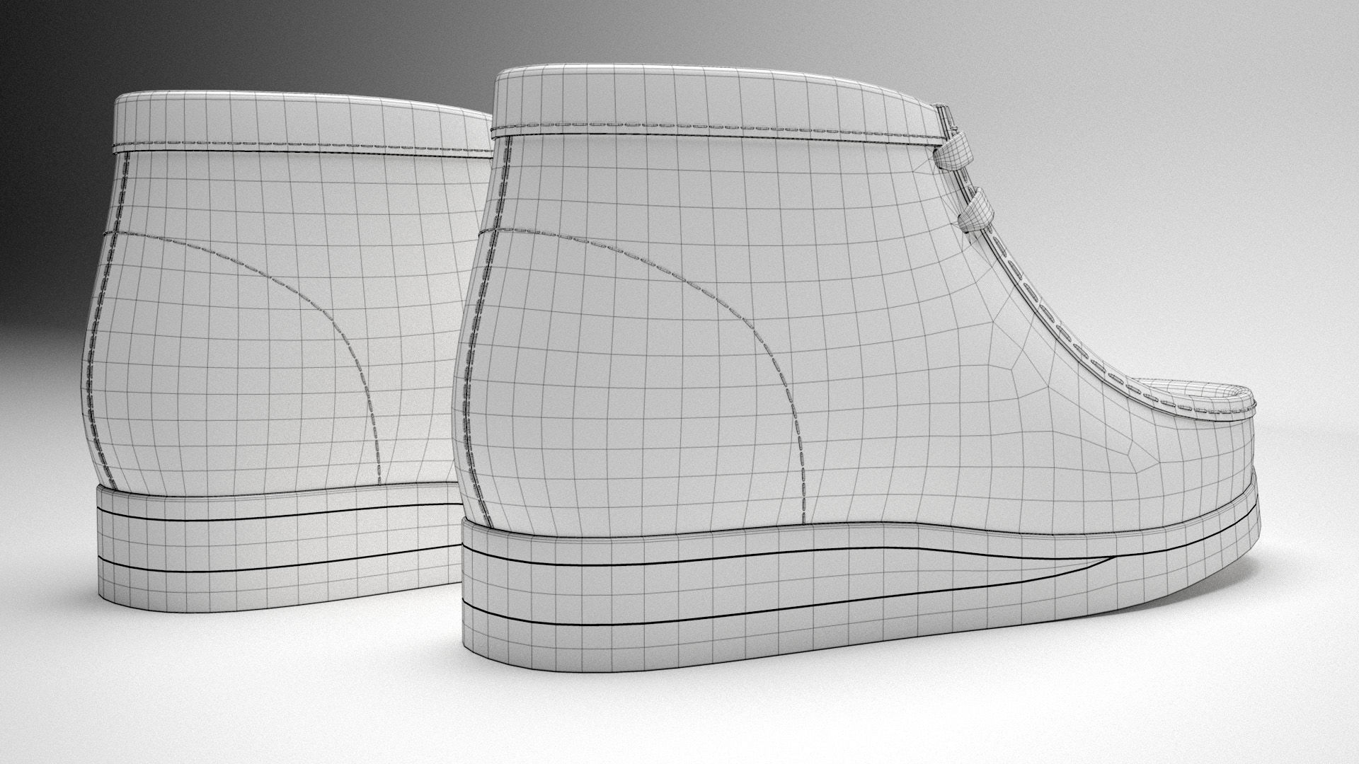 Clarks Wallabee Boots Mid Tan Leather 3D model_15