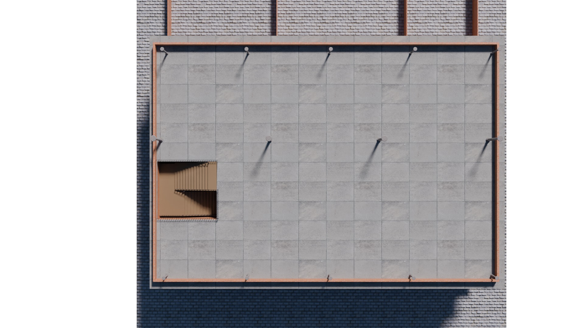 Model of Modern Three Story School Building Architectural Low-poly 3D model_4