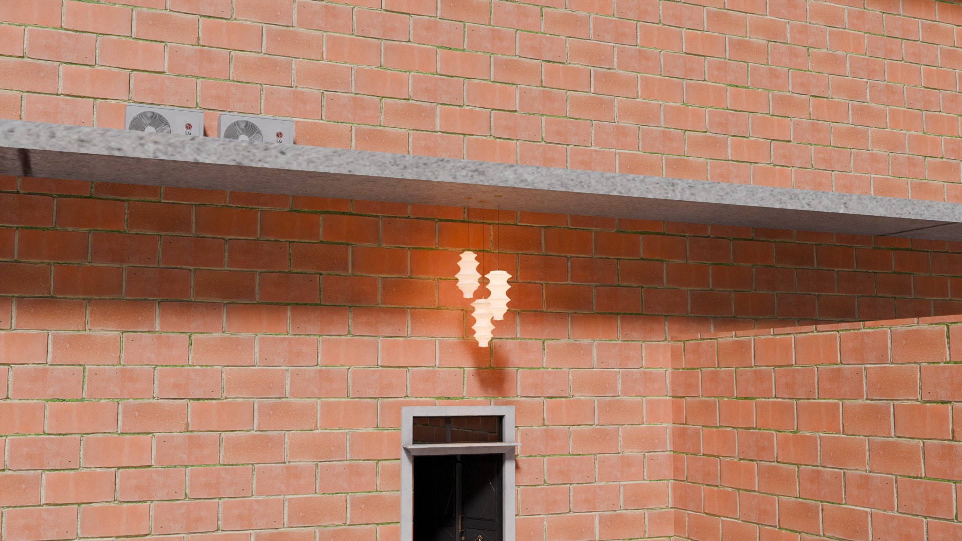 Model of Modern Three Story School Building Architectural Low-poly 3D model_14