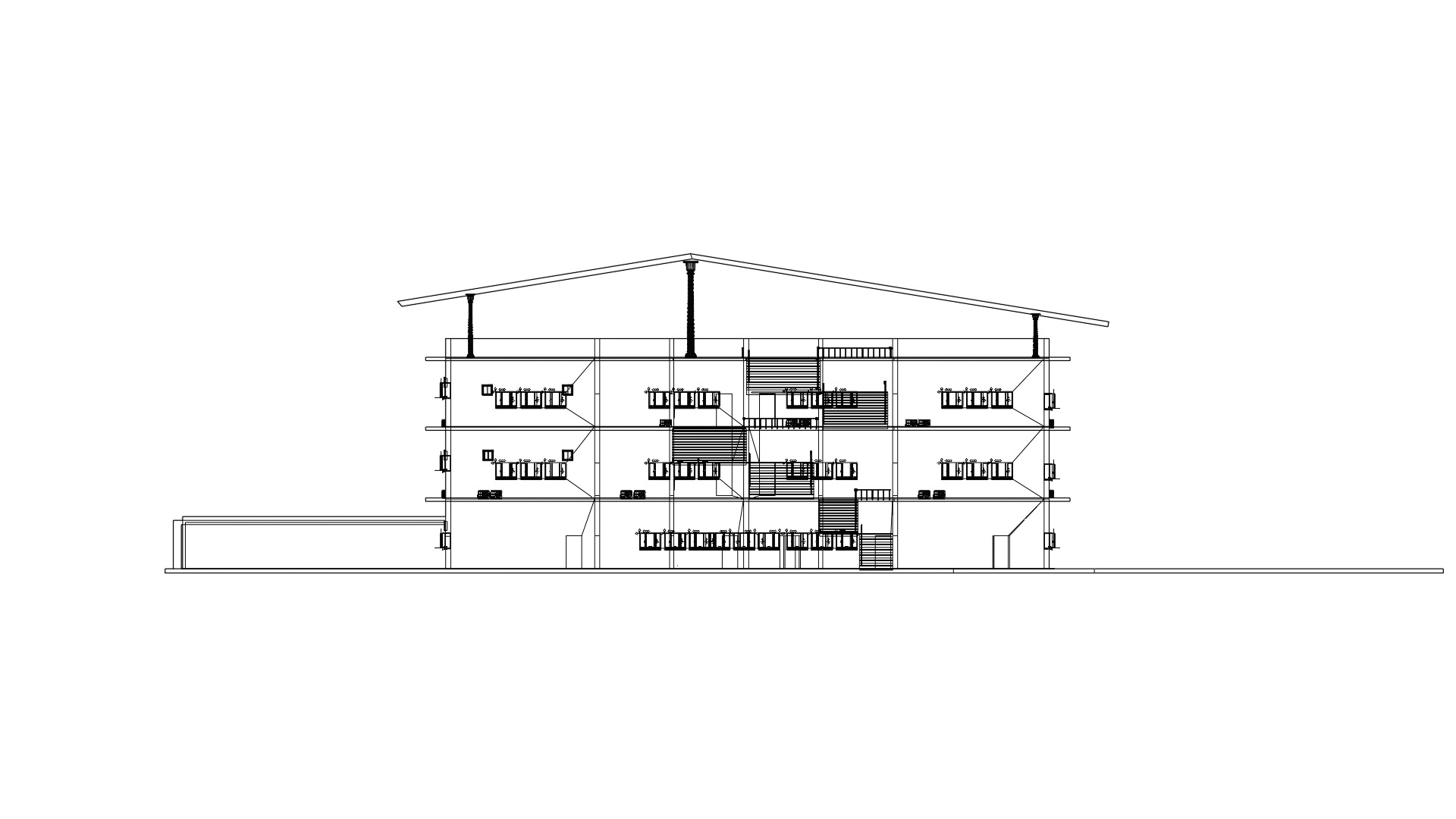 Model of Modern Three Story School Building Architectural Low-poly 3D model_3
