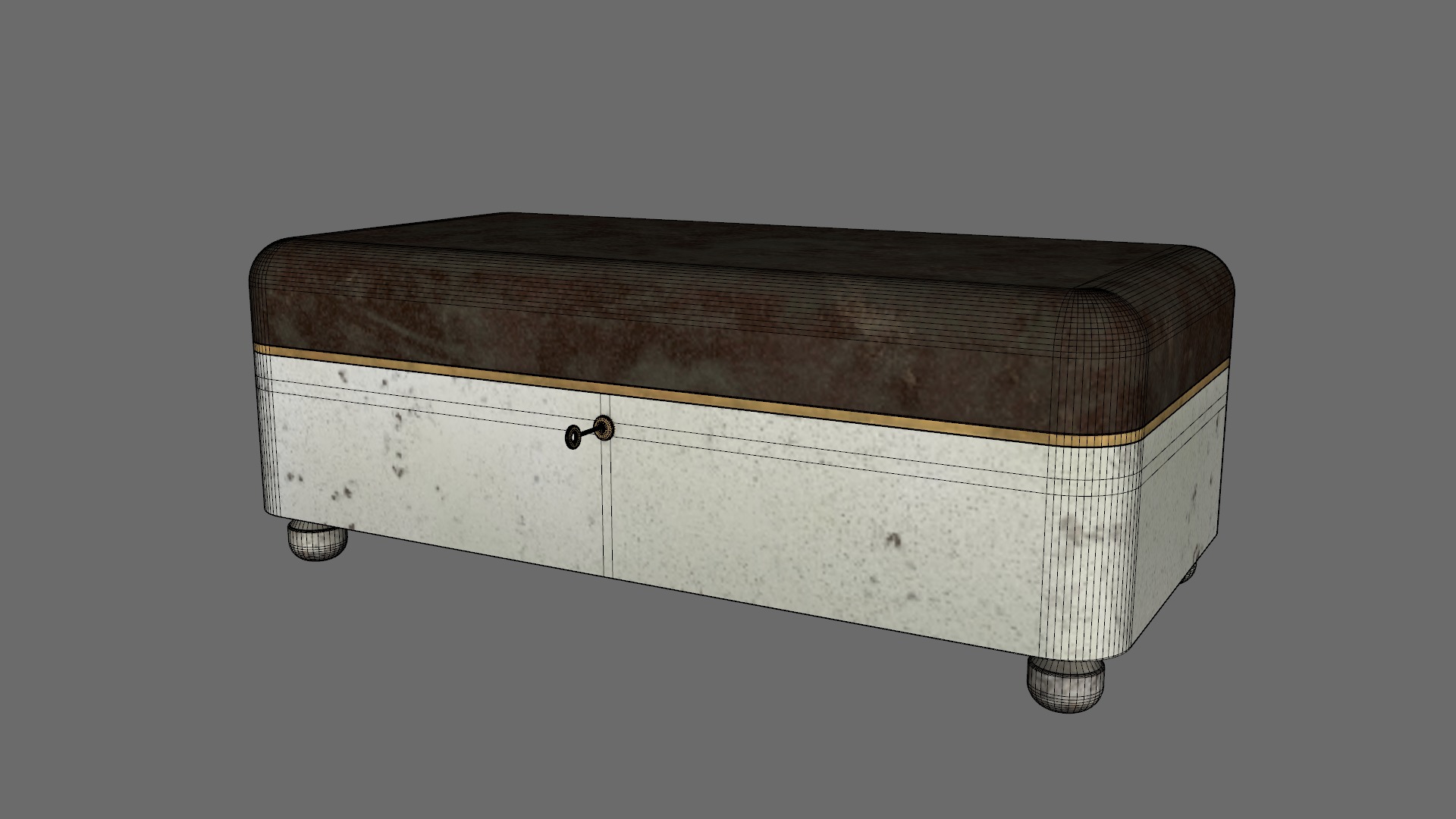 Footstool With Key Christmas Rigged Low-poly 3D model_11