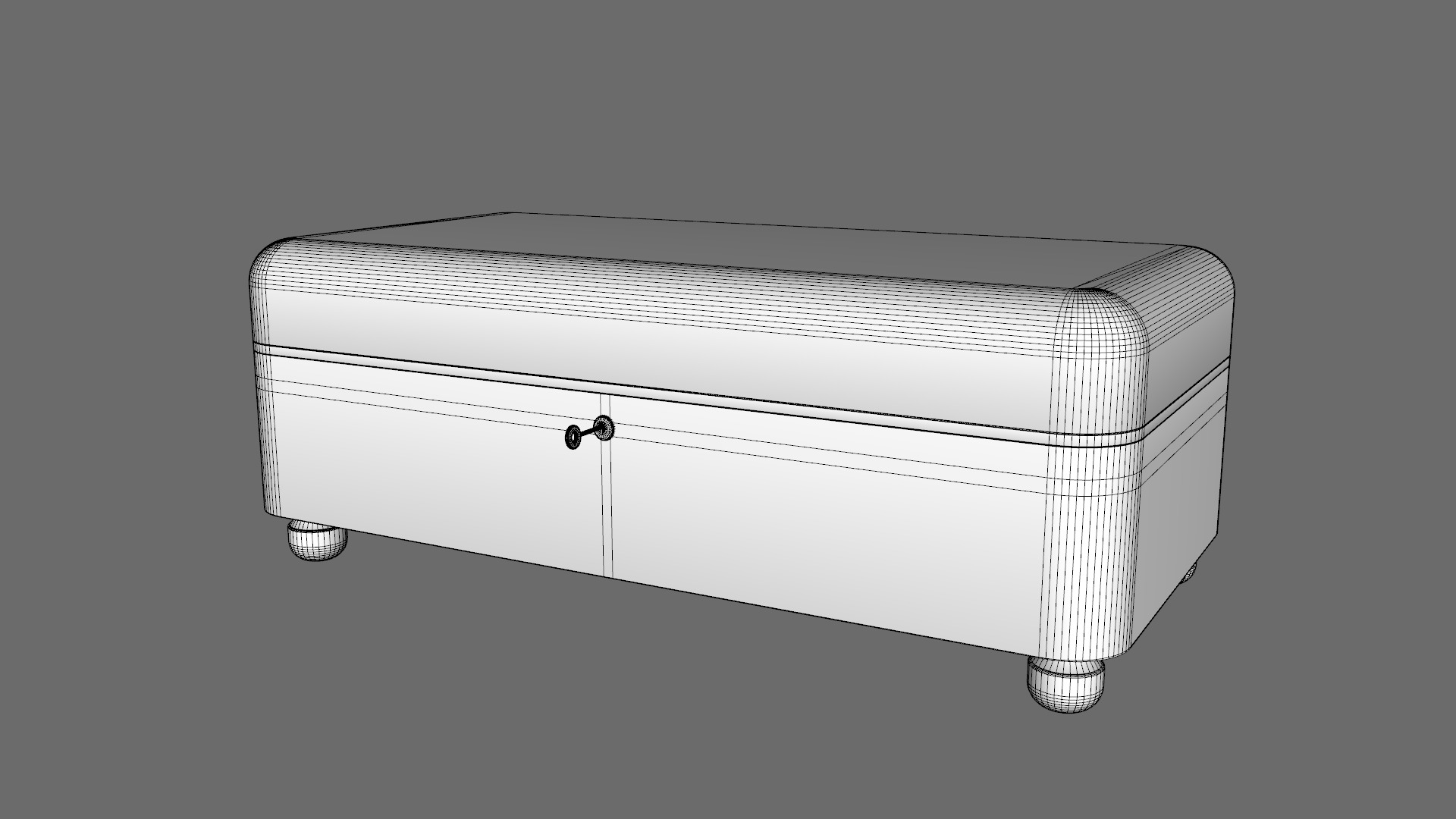 Footstool With Key Christmas Rigged Low-poly 3D model_9