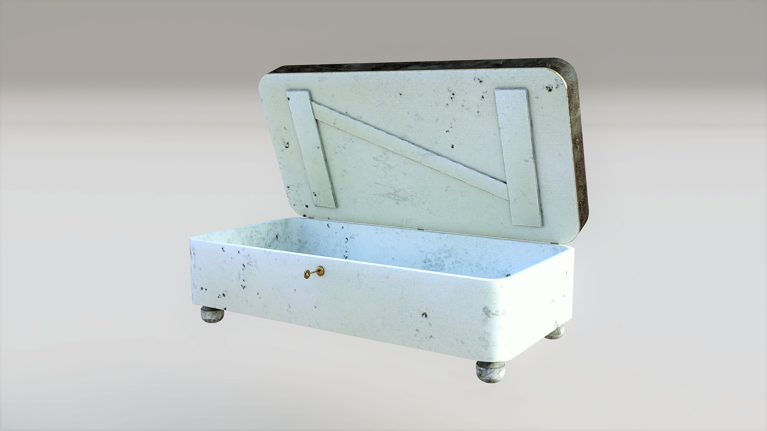 Footstool With Key Christmas Rigged Low-poly 3D model_1