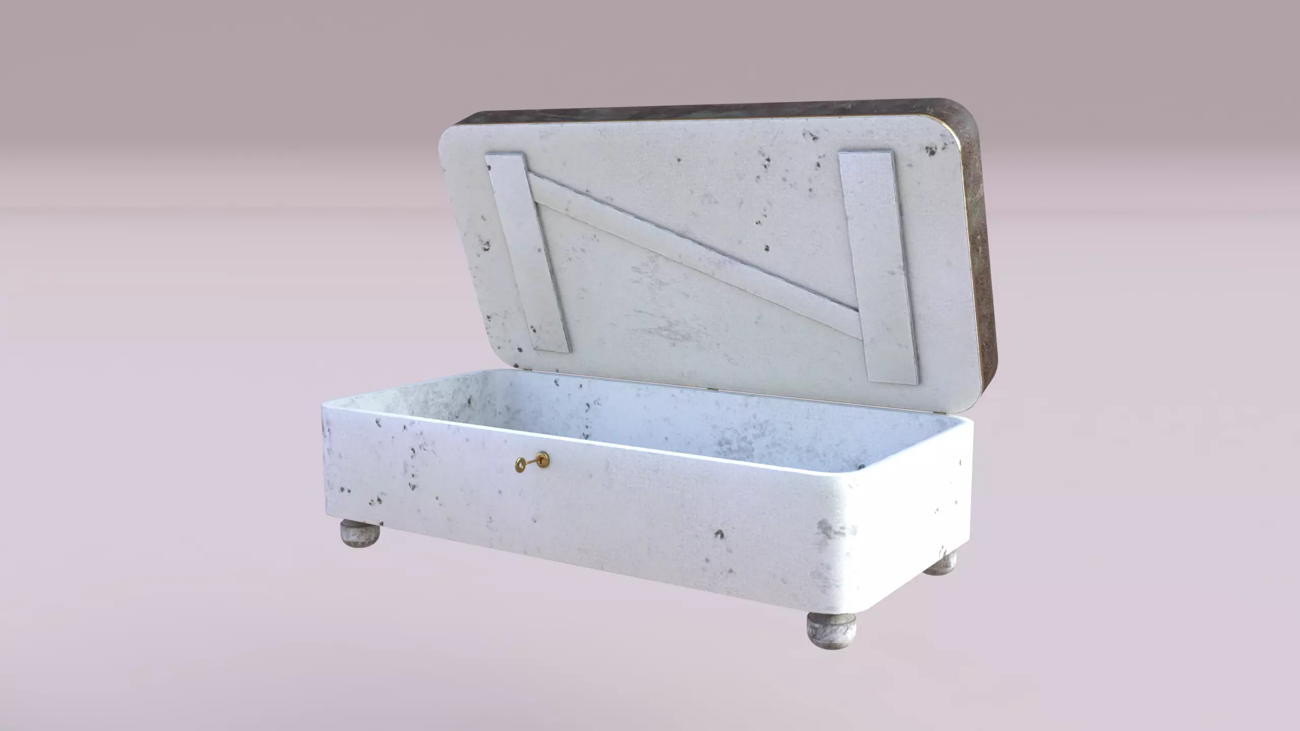 Footstool With Key Christmas Rigged Low-poly 3D model_0